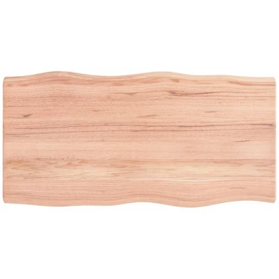 Image of vidaXL Table Top Light Brown 100x50x(2 4)cm Treated Solid Wood Live Edge