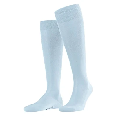 Image of FALKE Men&#039;s Tiago M KH Fil D&#039;Écosse Cotton Long Plain 1 Pair Knee High Socks, Blue (Light 6594) new eco friendly, 8.5 9.5