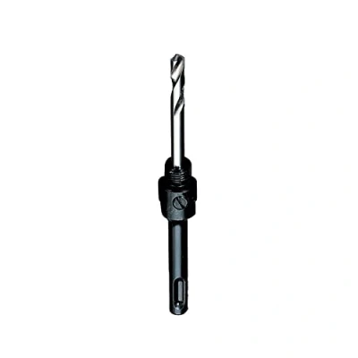 Image of Starrett A1 1E Hole Saws Arbor SDS PLUS Shank 8.75mm Hex For 14 30mm Holesaws with Extra Length HSS Pilot Drill Bit Quick Change Mandrel