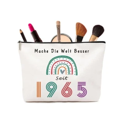 Image of Birthday Woman, Gifts for 60 50 40 30 18 16 13 Woman Makeup Bag, 1965 03, 03
