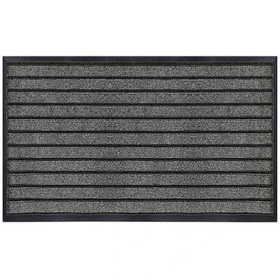 Image of Hafaa Door Mat 40x60 Cm, Indoor &amp; Outdoor Heavy Duty Rubber Mats Dirt Trapper Non Slip Washable Barrier Floor Entrance Rug Shoes Scraper Super Absorbent Front Doormats Rug, Grey