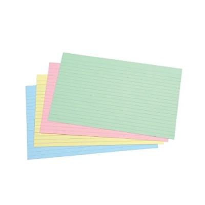Image of Silvine 8x5&quot; Multi coloured Record cards Lined with headline, 100 per pack. Ref 585AC (203 x 127mm)
