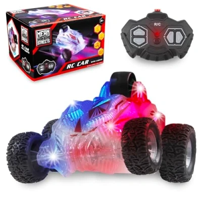 Image of abeec Mean Streets Remote Control Car for Kids RC Stunt 2.4GHz Light Up 360 Flips Small