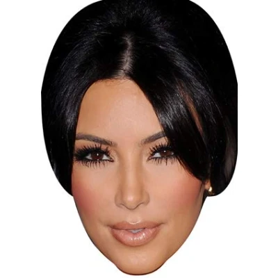 Image of FoxyPrinting Kim Kardashian Celebrity Cardboard Party Face Mask Fancy Dress