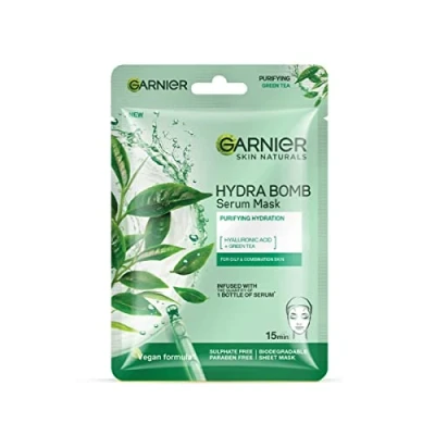 Image of Garnier Skin Naturals, Green Tea Serum Mask, 32 g
