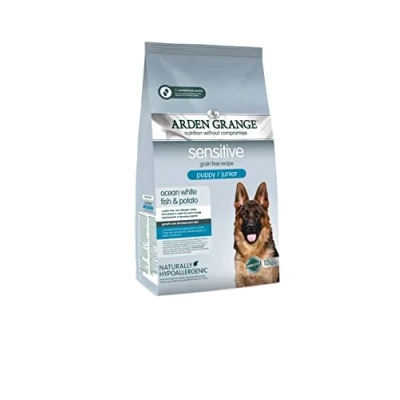 Image of Arden Grange Sensitive Puppy/Junior Dry Dog Food Grain Free Ocean White Fish and Potato, 12 kg