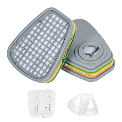 Image of AirGearPro F 500 ABEK1 P2 Cartridge, Carbon Filters for Gas Mask G 500/M 500/G 750, Anti Dust/Gas Chemical, Industrial, Painting, DIY, Sanding