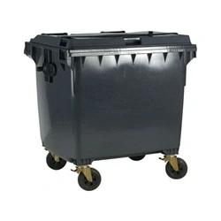 Image of Wheelie Bin with Flat Lid 1100 Litre Grey H1450xW1400xD1200mm 377396