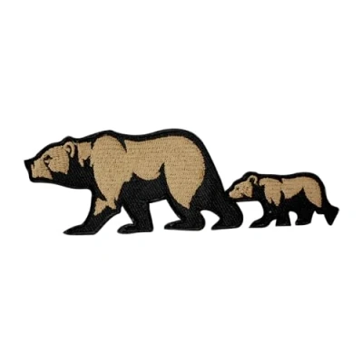 Image of Bear Patch, Cub Grizzly Cartoon Kids Rhymes Patch Embroidered Iron on Sew Badge for Clothes etc. 12x4 cm