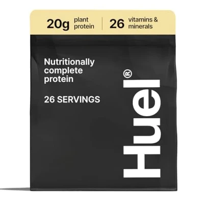 Image of Huel Complete Protein Powder, 26 Servings, Vanilla Flavour, 20g of Plant Based Vegan Powder per Serving, Ready Meals, Gluten Free, No Soy, Naturally Flavoured Meal Replacement