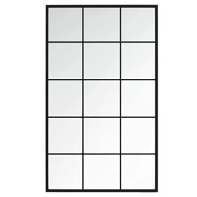 Image of vidaXL Wall Mirror Indoor Home Living Room Decor Vanity Make up Bathroom Bedroom mounted with Mounting Hook Black Metal