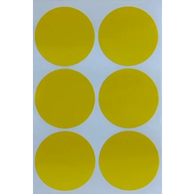 Image of Round Yellow Sticker 50mm (5cm) Easy Peel Color Coding Dot Labels Permanent Adhesive Two Inch Label Rounds Stickers 72 Pack by Royal Green
