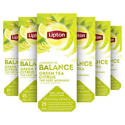 Image of Lipton Green Tea Citrus The Vert Agrumes 25 Teabags (Pack of 6, Total 150 Teabags)