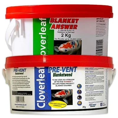 Image of Cloverleaf Blanket Answer &amp; Pre Vent Bundle Pond Blanketweed Treatment Prevention, 2kg