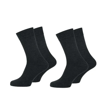 Image of Nur Der Herren 2er Pack Baumwolle Business Classic Mit Komfortbund Socken, Anthrazitmel., 39 42 EU