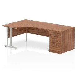 Image of Impulse 1600 Left Hand Cantilever Workstation 800 Pedestal W