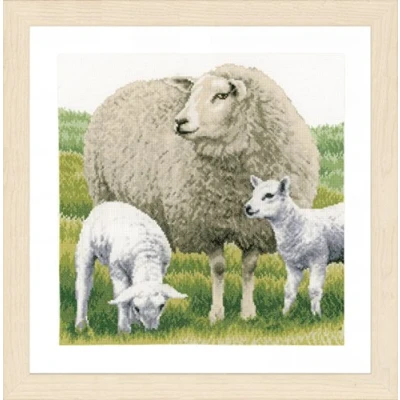 Image of Lanarte Counted Cross Stitch Kit: Sheep (Aida), Cotton, NA, 35 x 35cm