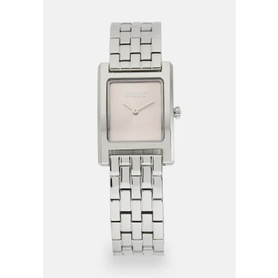 Image of BOSS LUCY Watch silvercoloured/pink, Women&#039;s, Size: One Size, Silver coloured/pink