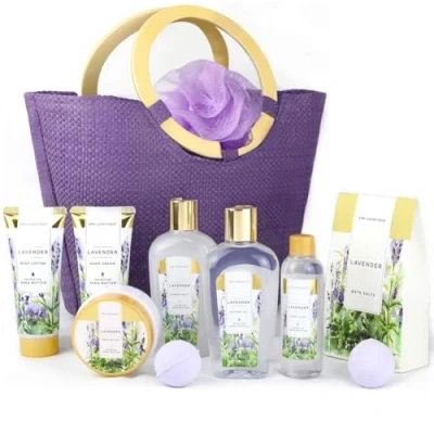 Image of Pamper gifts for Women Spa Luxetique Gift Set, 10pcs Lavender Bath Relaxing Set with Bubble Bath, Body Lotion, Hand Cream, Mothers Day Gifts, Mum Birthday Christmas