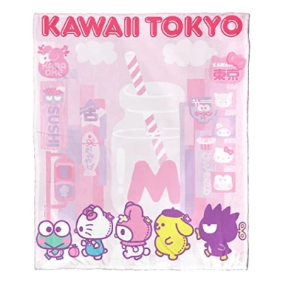 Image of Northwest Hello Kitty Silk Touch Throw Blanket, 50&quot; x 60&quot;, Kawaii Tokyo