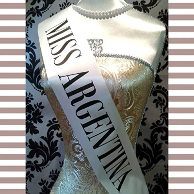 Image of All Tied Up UK Ltd Miss Argentina Sash women&#039;s Halloween Fancy Dress