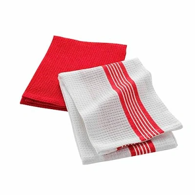 Image of Douceur d&#039;Intérieur, Suzette Honeycomb Cotton Tea Towels 50 x 70 cm Set of 2