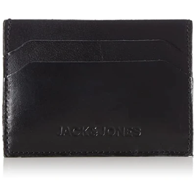 Image of JACK &amp; JONES Men&#039;s Jacside Leather Cardholder, Black, Keine Angabe