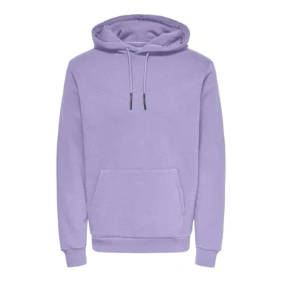 Image of ONLY &amp; SONS Men&#039;s Onsceres Hoodie Sweat Noos Hooded Sweatshirt, Lavender, M