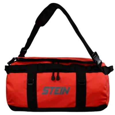 Image of STEIN 40L, 70L, 90L Water Resistant Holdall Bag &amp; Rucksack, Durable PVC for Outdoors, Camping, Sports, Watersports (RED, 40L)
