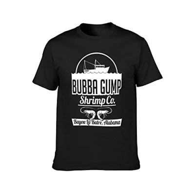 Image of Forest Gump Bubba Shrimp Co. Mens T Shirt Unisex Graphic Black Tee XL