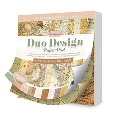 Image of Hunkydory Crafts Duo Design Paper Pad Vintage Maps &amp; Aged