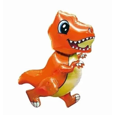 Image of Orange T Rex 3D Dinosaur Foil Balloon, 80cm