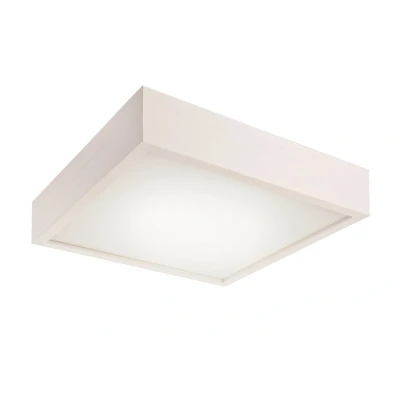 Image of Square Simple Flush Ceiling Light White, 2x E27