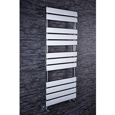 Image of Warmehaus Flat Panel Heated Towel Rail Bathroom Ladder Radiator Rad Central Heating Chrome 1200 x 500mm
