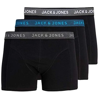 Image of JACK &amp; JONES men&#039;s plain boxer shorts Black Small