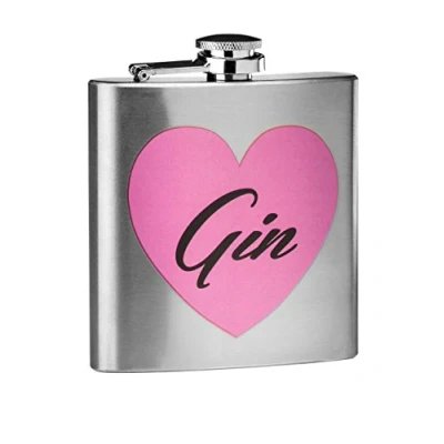 Image of Premier Housewares Gin Design Hip Flask, Stainless Steel 6 oz