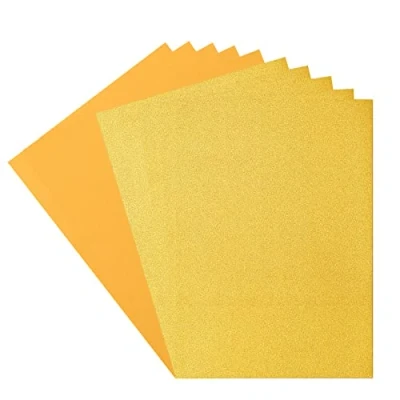 Image of Florence Glitter Paper and Cardstock A4 Coloured Card Making Supplies Yellow Gold/Bee 10 Sheets for Scrapbooking, Other Crafts 250/216 GSM