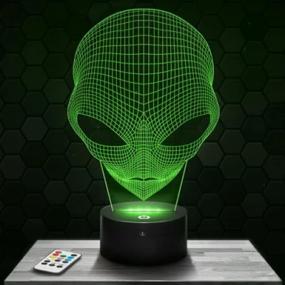 Image of Bedside lamp, Alien Night Light 3D LED Illusion, Christmas Birthday Gift idea for boy and Girl Children&#039;s or Adult Bedroom