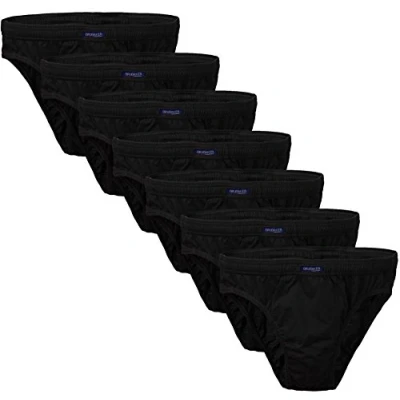 Image of BRUBAKER 7 Pack Men&#039;s Underwear Briefs Classic Slip Underpants Black Size L