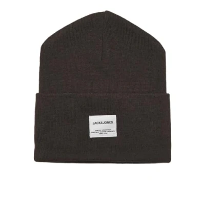 Image of JACK &amp; JONES Men&#039;s Jaclong Knit Beanie Noos hat, Chocolate Cake, One Size