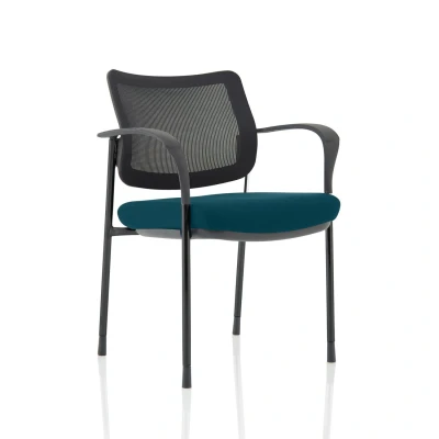 Image of Brunswick Deluxe Mesh Back Black Frame Bespoke Seat Teal With Arms