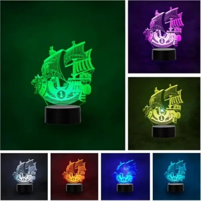 Image of Anime Manga One Piece Thousand Sunny Color Changing LED Lamp USB Night Light and Decoration