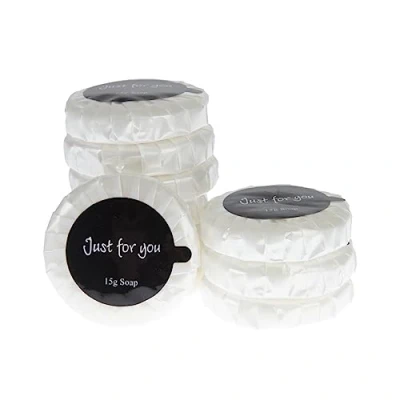 Image of Travel Toiletries Just for You Soap 20ml (Pack of 100), Weight: 15 grams per Soap, Dimensions: 45(Dia) x 10mm, REACH Compliant Hotel Soaps, Pleasant Fragrance, Individually Wrapped Soaps GF951