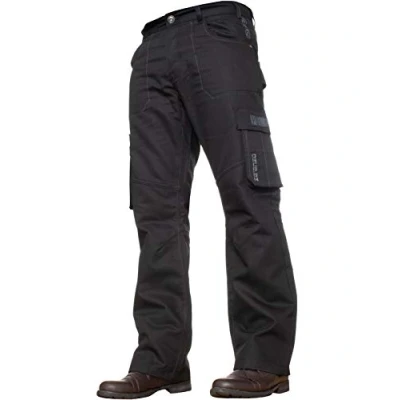 Image of Enzo Mens Cargo Combat Jeans Trousers Casual Work Denim Pants All Waist Sizes (38W / 32L, Black)