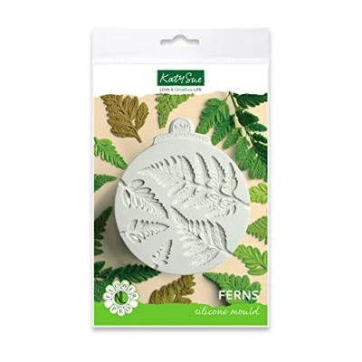 Image of Flower Pro Ferns Silicone Mould for Cake Decorating &amp; Clay Crafts by Katy Sue Moulds Moulds. Makes 5 Sizes of Fern Leaf Use with Fondant, Sugar Paste, Air Dry