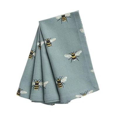Image of Sophie Allport Bees Teal Napkins, 100% Cotton Dinner Machine Washable, Set of 4, (41 x 41cm)