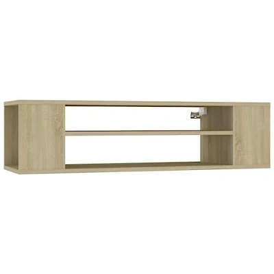 Image of vidaXL Hanging TV Cabinet Indoor Furniture Entertainment Centre Household Hi Fi Storage Lowboard Chipboard 100x30x26.5 cm Sonoma Oak