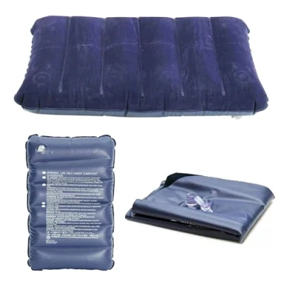 Image of Catergold Inflatable Pillow Cushion Portable Nap Flocked Soft Fabric Travel Camping Accessories (2)