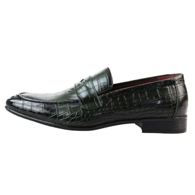 Image of Men&#039;s Moccasin Loafers Leather Lined Slip On Formal Dress Shoes Green 8 UK