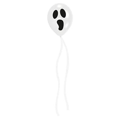 Image of Amscan 9907473 Halloween Ghost Face White 11 Inch Latex Balloons with Streamers 3 Pack